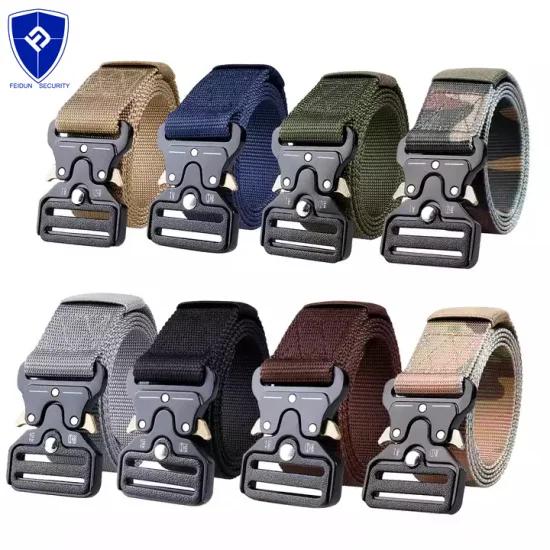 Usine 1680d Oxford boucle en plastique Police Style militaire ceinture de sécurité tactique ceinture de service avec pochette pour lampe de poche en spray au poivre